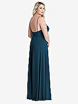 Alt View 2 Thumbnail - Atlantic Blue Square Neck Chiffon Maxi Dress with Front Slit - Elliott