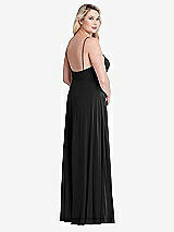 Alt View 2 Thumbnail - Black Square Neck Chiffon Maxi Dress with Front Slit - Elliott