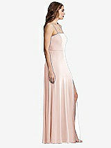 Side View Thumbnail - Blush Square Neck Chiffon Maxi Dress with Front Slit - Elliott