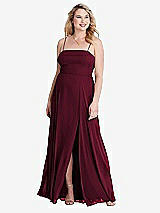 Alt View 1 Thumbnail - Cabernet Square Neck Chiffon Maxi Dress with Front Slit - Elliott