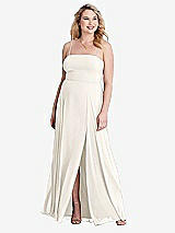 Alt View 1 Thumbnail - Ivory Square Neck Chiffon Maxi Dress with Front Slit - Elliott