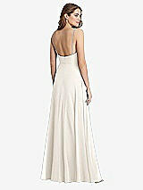 Rear View Thumbnail - Ivory Square Neck Chiffon Maxi Dress with Front Slit - Elliott