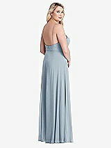 Alt View 2 Thumbnail - Mist Square Neck Chiffon Maxi Dress with Front Slit - Elliott