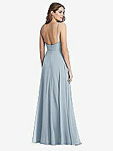 Rear View Thumbnail - Mist Square Neck Chiffon Maxi Dress with Front Slit - Elliott