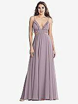 Front View Thumbnail - Lilac Dusk Ruffled Chiffon Cutout Maxi Dress - Jessie