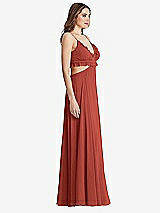 Side View Thumbnail - Amber Sunset Ruffled Chiffon Cutout Maxi Dress - Jessie