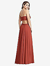 Rear View Thumbnail - Amber Sunset Ruffled Chiffon Cutout Maxi Dress - Jessie