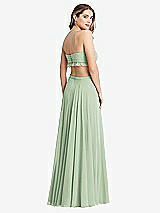 Rear View Thumbnail - Celadon Ruffled Chiffon Cutout Maxi Dress - Jessie