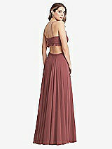 Rear View Thumbnail - English Rose Ruffled Chiffon Cutout Maxi Dress - Jessie