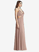 Side View Thumbnail - Neu Nude Ruffled Chiffon Cutout Maxi Dress - Jessie