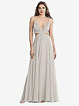 Front View Thumbnail - Oyster Ruffled Chiffon Cutout Maxi Dress - Jessie