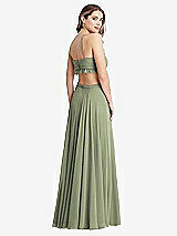 Rear View Thumbnail - Sage Ruffled Chiffon Cutout Maxi Dress - Jessie