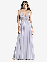 Front View Thumbnail - Silver Dove Ruffled Chiffon Cutout Maxi Dress - Jessie