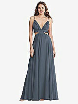 Front View Thumbnail - Silverstone Ruffled Chiffon Cutout Maxi Dress - Jessie