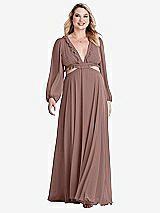 Alt View 1 Thumbnail - Sienna Bishop Sleeve Ruffled Chiffon Cutout Maxi Dress - Harlow 