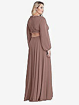 Alt View 2 Thumbnail - Sienna Bishop Sleeve Ruffled Chiffon Cutout Maxi Dress - Harlow 