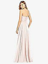 Rear View Thumbnail - Blush One-Shoulder Draped Chiffon Maxi Dress - Dani