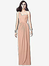 Alt View 1 Thumbnail - Pale Peach One-Shoulder Draped Maxi Dress with Front Slit - Aeryn