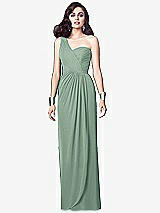 Alt View 1 Thumbnail - Seagrass One-Shoulder Draped Maxi Dress with Front Slit - Aeryn