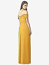 Rear View Thumbnail - NYC Yellow Off-the-Shoulder Ruched Chiffon Maxi Dress - Alessia