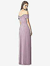 Rear View Thumbnail - Suede Rose Off-the-Shoulder Ruched Chiffon Maxi Dress - Alessia