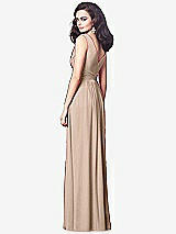 Rear View Thumbnail - Topaz Draped V-Neck Shirred Chiffon Maxi Dress