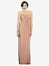 Alt View 1 Thumbnail - Pale Peach Strapless Draped Chiffon Maxi Dress - Lila