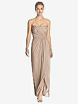 Front View Thumbnail - Topaz Strapless Draped Chiffon Maxi Dress - Lila