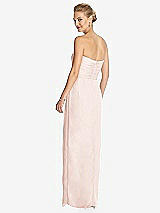 Rear View Thumbnail - Blush Strapless Draped Chiffon Maxi Dress - Lila