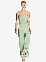 Front View Thumbnail - Celadon Strapless Draped Chiffon Maxi Dress - Lila