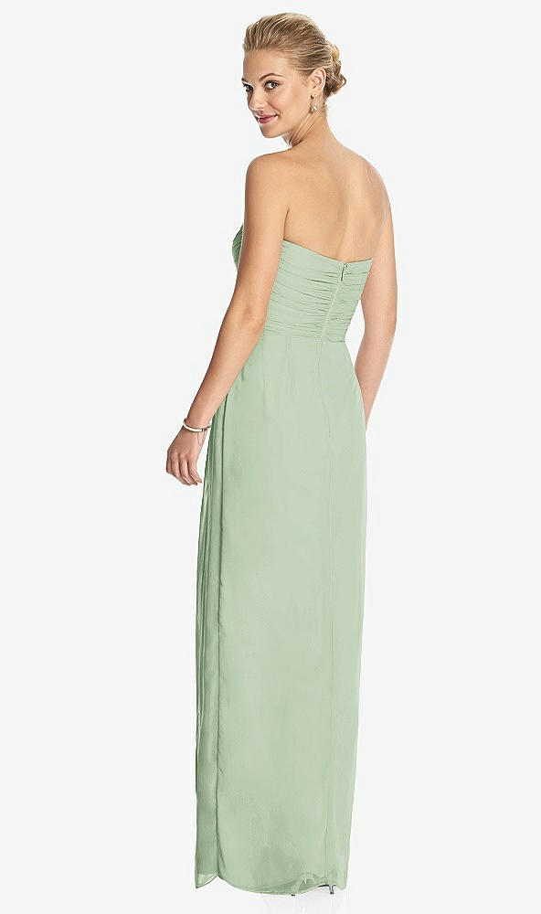 Back View - Celadon Strapless Draped Chiffon Maxi Dress - Lila