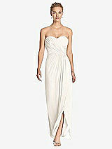 Front View Thumbnail - Ivory Strapless Draped Chiffon Maxi Dress - Lila