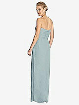 Rear View Thumbnail - Morning Sky Strapless Draped Chiffon Maxi Dress - Lila