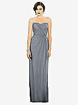 Alt View 1 Thumbnail - Platinum Strapless Draped Chiffon Maxi Dress - Lila