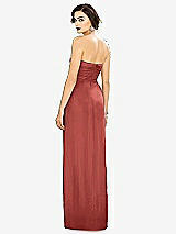 Alt View 2 Thumbnail - Coral Pink Strapless Draped Chiffon Maxi Dress - Lila