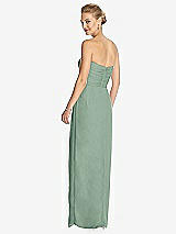 Rear View Thumbnail - Seagrass Strapless Draped Chiffon Maxi Dress - Lila