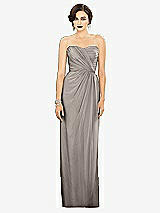 Alt View 1 Thumbnail - Taupe Strapless Draped Chiffon Maxi Dress - Lila