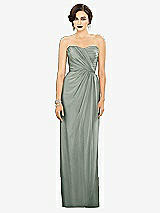 Alt View 1 Thumbnail - Willow Green Strapless Draped Chiffon Maxi Dress - Lila