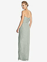 Rear View Thumbnail - Willow Green Strapless Draped Chiffon Maxi Dress - Lila