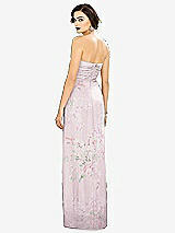 Alt View 2 Thumbnail - Watercolor Print Strapless Draped Chiffon Maxi Dress - Lila