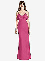 Front View Thumbnail - Tea Rose Ruffle-Trimmed Backless Maxi Dress