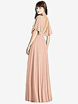 Front View Thumbnail - Pale Peach Split Sleeve Backless Maxi Dress - Lila