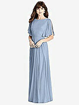 Rear View Thumbnail - Cloudy Split Sleeve Backless Maxi Dress - Lila