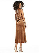 Alt View 2 Thumbnail - Golden Almond Cowl-Neck Convertible Velvet Midi Slip Dress - Isa