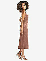 Side View Thumbnail - Tawny Rose Cowl-Neck Convertible Velvet Midi Slip Dress - Isa