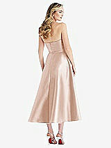 Rear View Thumbnail - Cameo Strapless Bow-Waist Full Skirt Satin Midi Dress