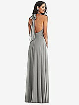 Alt View 4 Thumbnail - Chelsea Gray High Neck Halter Backless Maxi Dress