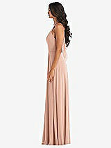 Alt View 3 Thumbnail - Pale Peach High Neck Halter Backless Maxi Dress