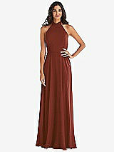 Alt View 1 Thumbnail - Auburn Moon High Neck Halter Backless Maxi Dress