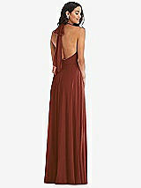 Alt View 4 Thumbnail - Auburn Moon High Neck Halter Backless Maxi Dress